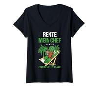 Womens Pensionierung Rente Mein Chef Ist Jetzt Meine Frau Rente V-Neck T-Shirt
