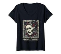 Women's Pentheus Consumed Theban Tragedy Greek Mythology V-Neck T-Shirt