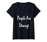 Womens People are Strange V-Neck T-Shirt