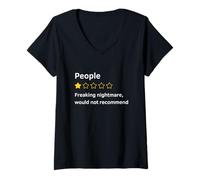 Womens People One Star Total Nightmare Would Not Recommend Funny V-Neck T-Shirt