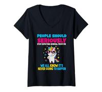 Womens People Should Seriously Stop Expecting Normal from Me V-Neck T-Shirt
