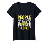 Womens People Who Love Running are Totally My Type of Folks V-Neck T-Shirt