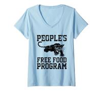 Womens People's Free Food Program V-Neck T-Shirt
