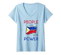 Womens People's Power Philippines Anti Corruption Protest V-Neck T-Shirt