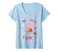 Womens Peppa Pig All The Things I Love V-Neck T-Shirt