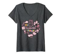 Women's Peppa Pig Favourite Things Collage Tea Paint Classic Kite V-Neck T-Shirt