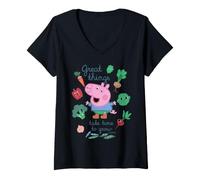 Women's Peppa Pig George Vegetable Garden Spring Fun Friends Classic V-Neck T-Shirt