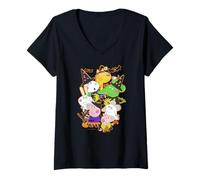 Womens Peppa Pig Halloween Happy Costumes Group Shot V-Neck T-Shirt