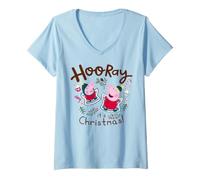 Women's Peppa Pig Hooray Christmas V-Neck T-Shirt
