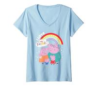 Womens Peppa Pig I Love My Family V-Neck T-Shirt