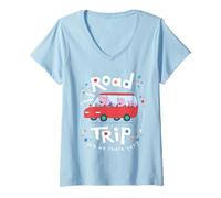 Womens Peppa Pig Road Trip New Car V-Neck T-Shirt