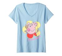 Womens Peppa Pig Sunny Days Flower V-Neck T-Shirt