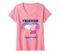 Women's Peppa Pig Suzy Sheep Best Friends Forever BFF Classic Love V-Neck T-Shirt
