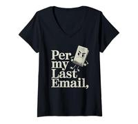 Womens Per My Last Email Angry Paper Mascot Sarcastic Humor V-Neck T-Shirt