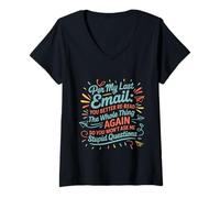 Womens Per My Last Email Definition Workplace Sarcasm Passive V-Neck T-Shirt