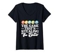 Womens Perfect Bingo Lottery Equipment Bingo Game Stealing The Show V-Neck T-Shirt