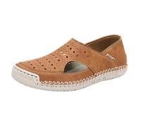 Womens Perforated Slip On Loafers Casual Breathable Walking Flats Brown