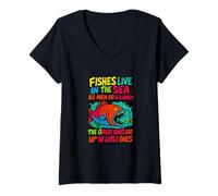 Womens Pericles Fish Sea Great Eat Little Ones Shakespeare Quote V-Neck T-Shirt