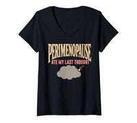 Women's Perimenopause Brain Fog Menopause Midlife Gift V-Neck T-Shirt