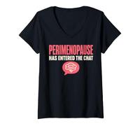 Women's Perimenopause Brain Fog Menopause Midlife Gift V-Neck T-Shirt