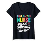 Women's Peritoneal Dialysis Nurse Home Dialysis V-Neck T-Shirt