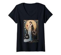 Womens Persephone Pomegranate Queen of The Underworld Goddess V-Neck T-Shirt