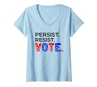 Womens Persist. Resist. Vote. - Patriotic Civic Engagement Words V-Neck T-Shirt