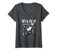 Womens Persona 5 Morgana with Kanji and Diamonds RPG Video Game V-Neck T-Shirt