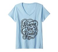 Women's Persona Non Grata Latin Phrase Ancient Rome V-Neck T-Shirt