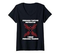 Women's Personal Torture Instructor I Mean Personal Trainer V-Neck T-Shirt
