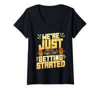 Women's Personal Trainer Fitness Coach We're Just Getting Started V-Neck T-Shirt