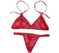 Women's Personalised Come On England Thong Breathable Lace Modern Style Knickers Custom Name Football Fan Underwear England Supporter Gift World Cup Football 2026 Its Coming Home Fanwear