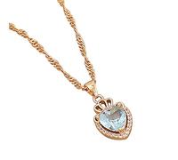 Women's Personality Crown Diamond Crystal Love Pendant Necklace Clavicle Chain Birthday Valentine's Day Gift Jewellery