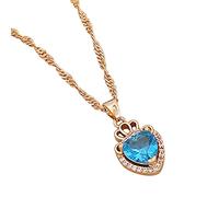 Women's Personality Crown Diamond Crystal Love Pendant Necklace Clavicle Chain Birthday Valentine's Day Jewellery