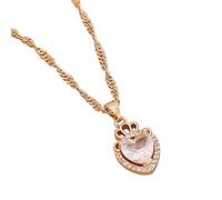 Women's Personality Crown Diamond Crystal Love Pendant Necklace Clavicle Chain Birthday Valentine's Day Gift Jewellery