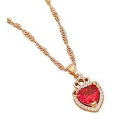 Women's Personality Crown Diamond Crystal Love Pendant Necklace Clavicle Chain Birthday Valentine's Day Gift Jewellery