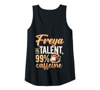 Womens Personalized Name, Freya 1% Talent 99% Caffeine Tank Top