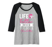 Womens Personalized Name, Life is Better When You are A Charlotte Raglan Baseball Tee