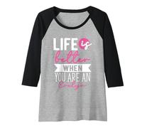 Womens Personalized Name, Life is Better When You are A Evelyn Raglan Baseball Tee
