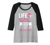 Womens Personalized Name, Life is Better When You are an Elizabeth Raglan Baseball Tee