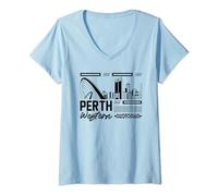Womens Perth Western Australia Famous Australian City Landmarks V-Neck T-Shirt