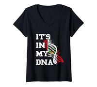 Womens Peru It's in My DNA Peruvian Flag Molecule Peruvian Pride V-Neck T-Shirt