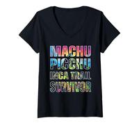 Womens Peruvian Machu Picchu Cusco Peru Inca Trail Survivor Design V-Neck T-Shirt