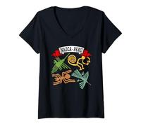 Women's Peruvian Nazca Lines Peru Ancient Geoglyph Mystery Art V-Neck T-Shirt