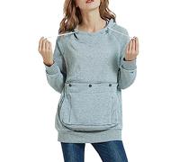 Womens Pet Pouch Hoodies with Big Pockets Long Sleeve Dog Cat Holder Carrier Pullover Cat Puppy Holder Big Pouch Top for Small Animals Women's Fashion for Mum Buy Again My Orders