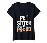 Women's Pet Sitter and Proud Pet Care Lover V-Neck T-Shirt