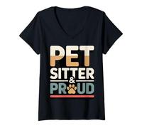 Women's Pet Sitter and Proud Pet Care Lover V-Neck T-Shirt
