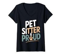 Women's Pet Sitter and Proud Pet Care Lover V-Neck T-Shirt