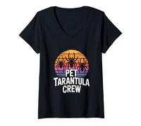 Womens PET Tarantula Crew Retro Design for Spider Lovers V-Neck T-Shirt