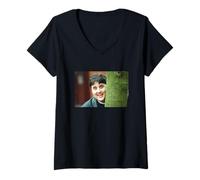 Womens Peter Kay Comedian Peeping from Behind Tree Phoenix Nights V-Neck T-Shirt